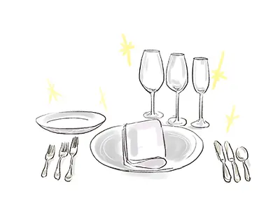 イラスト:テーブルセッティング